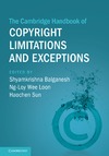 SHYAMKRISHNA BALGANESH, NG-LOY WEE LOON, HAOCHEN SUN  The Cambridge Handbook of Copyright Limitations and Exceptions