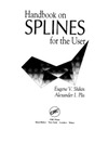 Eugene V., Shikin Alexander  Handbook on SPLINES for the User