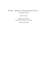 Mark Trodden  Methods of Mathematical Physics I Lecture Notes