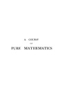 Hardy G.  A Course of Pure Mathematics (Cambridge Mathematical Library)