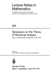 John LI. Morris  Symposium on the Theory of Numerical Analysis