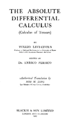 Levi-Civita T. — The Absolute Differential Calculus (Calculus of Tensors)