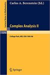 Berenstein C. A.  Complex Analysis II: Proceedings of the Special Year Held at the University of Maryland