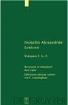 Latte K.  Hesychii Alexandrini Lexicon Volumen I