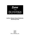 Johnson B., Mackenzie D., Chute H.  Zune For Dummies