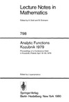 Lawrynowicz J.  Analytic functions, Kozubnik 1979