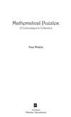 Winkler P.  Mathematical puzzles: a connoisseur's collection