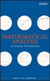 Schroder B.  Mathematical Analysis: A Concise Introduction
