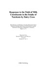 Alderman G.  Response in the Yield of Milk Constituents to the Intake of Nutrients by Dairy Cows (Afrc Technical Committee on Responses to Nutrients)