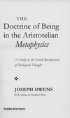 Owens J.  Doctrine of Being in the Aristotelian Metaphysics