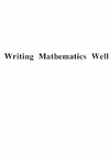 Gillman L.  Writing Mathematics Well