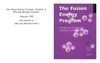 0  The Fusion Energy Program The Role of TPX and Alternate Concepts