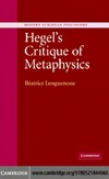 Longuenesse B., Simek N.J.  Hegel's Critique of Metaphysics