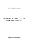 Th&#233;venot-Warelle A.  Le Dialecte grec d'Elide : phonetique et phonologie