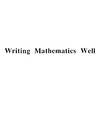 Gillman L. — Writing Mathematics Well: A Manual for Authors