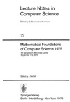 Becvar J.  Mathematical Foundations of Computer Science 1975, MFCS'75, 4 conf