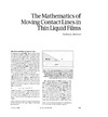 Bertozzi A.  The Mathematics of Moving Contact Lines in Thin Liquing Films