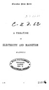 JAMES CLERK MAXWEL  A treatise on electricity and magnetism