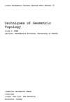 Fenn R.A.  Techniques of geometric topology
