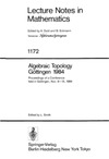 Algebraic Topology  Gottingen 1984