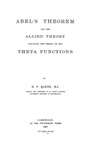 Baker H.F.  Abel's Theorem and the Allied Theory Including The Theory of the Theta Functions