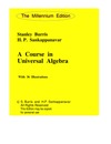 Burris S., Sankappanavar H.P. — A Course in Universal Algebra