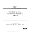 Shapley M.  Rand s chemical composition program a manual