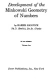 H. HANCOCK  Development of the  Minkowski Geometry  of Numbers