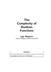 Wegener I.  The Complexity of Boolean Functions (Wiley-Teubner series in computer science)