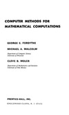 Forsythe G., Malcolm M., Moler C.  Computer methods for mathematical computations