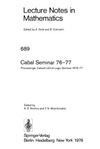 Kechris A., Moschovakis Y.  Cabal Seminar 76-77