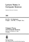 Pitt D., Rydeheard D., Dybjer P.  Category Theory and Computer Science 1989