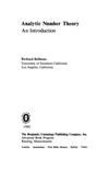 Bellman R.  Analytic number theory: An introduction
