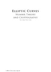 Washington L.  Elliptic curves: number theory and cryptography