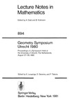 Looijenga E., Siersma D., Takens F.  Geometry Symposium Utrecht 1980