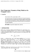 C. Chris Wu — Zero-Temperature Dynamics of Ising Models on the Triangular Lattice