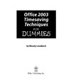 Leonhard W.  Office 2003 Timesaving Techniques for Dummies