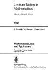 Shinoda J., Slaman T., Tugue T.  Mathematical Logic and Applications: Proceedings of the Logic Meeting Held in Kyoto, 1987