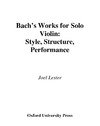Lester J.  Bach's works for solo violin: style, structure, performance