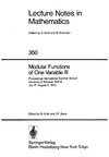 Kuyk W., Serre J.  Modular Functions of One Variable III: Proceedings International Summer School, University of Antwerp, RUCA, July 17 - August 3, 1972 (Lecture Notes in Mathematics)