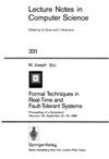 Joseph M.  Formal Techniques in Real-Time and Fault-Tolerant Systems