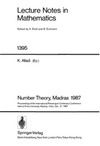 Alladi K.  Number Theory Madras 1987
