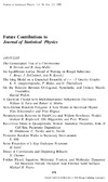 Future Contributions to Journal of Statistical Physics