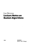Devroye L.  Lecture Notes on Bucket Algorithms (Progress in Computer Science, No. 6)