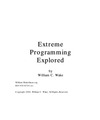 Wake W.  Extreme Programming Explored