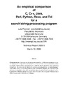 Prechelt L.  An empirical comparison of C,C++,Java,Perl,Python,Rexx,and Tcl for a search-string processing program