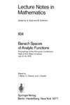 Baker J., Cleaver C., Diestel J. — Banach Spaces of Analytic Functions