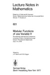 Serre J., Zagier D.  Modular Functions of one Variable V