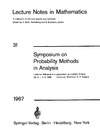 Dold A.  Symposium on Probability Methods in Analysis lectures delivered at a symposium at Loutraki, Greece, 22.5-4.6. 1966