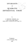 Wright J.  Invariants of quadratic differential forms